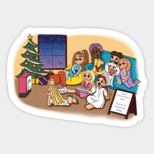 Christmas Movie Night Historical American Gals Sticker